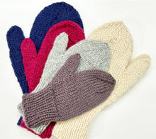 Load image into Gallery viewer, Five mittens, knit in Rowan Pure Wool and Kid Classic