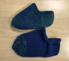 Load image into Gallery viewer, Before and after image of a felted slipper