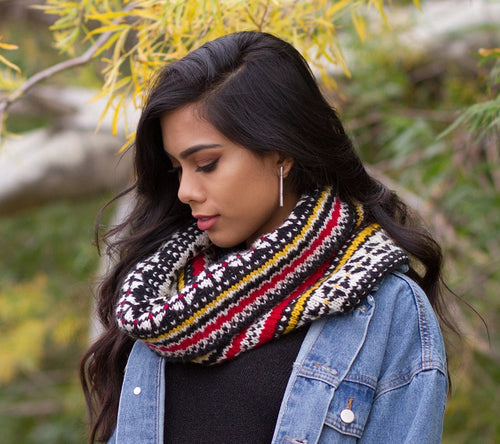 A model wearing the Rosalind Cowl