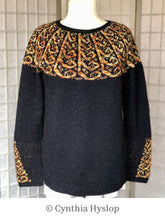 Load image into Gallery viewer, Image of Cynthia&#39;s finished sweater from Ann&#39;s class.