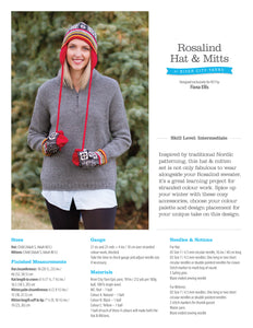 The cover page of the Rosalind Hat & Mitten Pattern